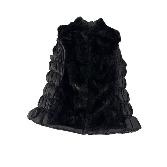 Black faux fur vest (warm and two sets of pockets) - Picture 7 of 9